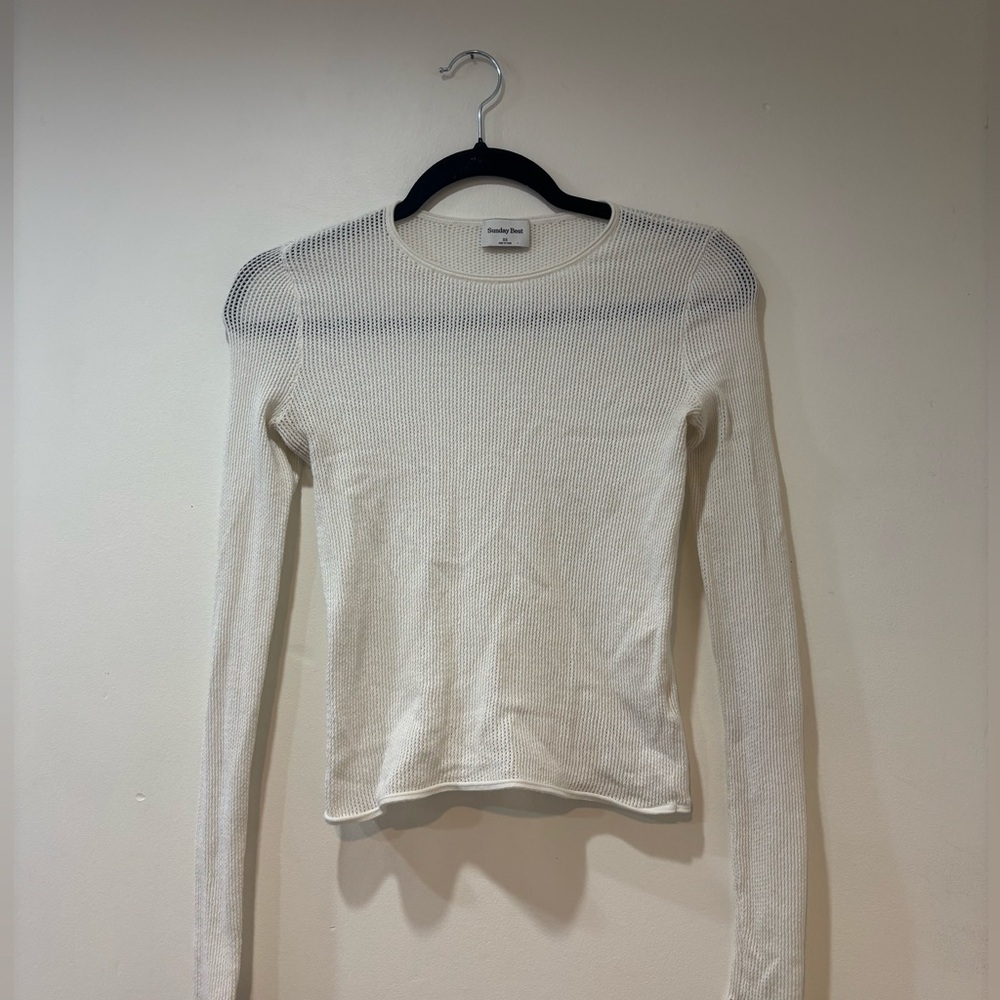 Sunday Best Cream Long Sleeve Top